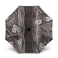 Hawaiian Art Flower Tribal with Lei Umbrella Palaka Pattern Grayscale - Polynesian Pride