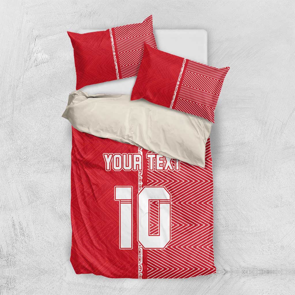 Custom Tahiti Football-Iron Warriors Bedding Set LT03 US Twin 172cm x 218cm Red - Polynesian Pride