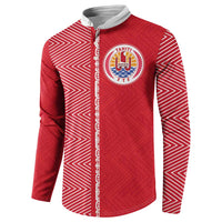 Custom Tahiti Football-Iron Warriors Button Sweatshirt LT03 - Polynesian Pride