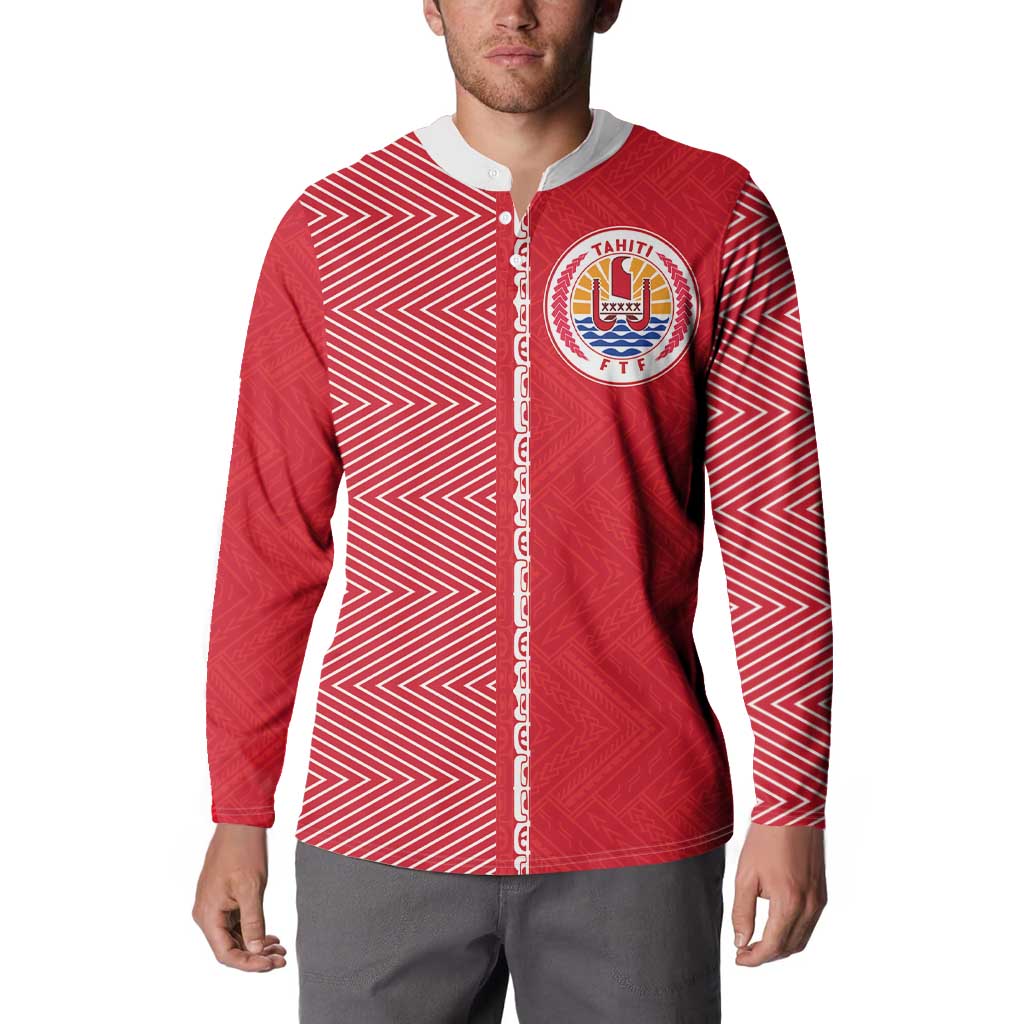 Custom Tahiti Football-Iron Warriors Button Sweatshirt LT03 - Polynesian Pride