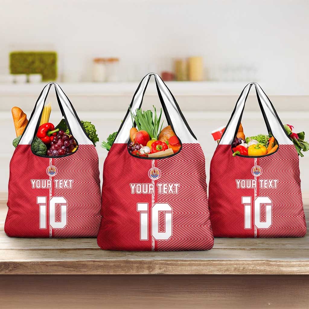 Custom Tahiti Football-Iron Warriors Grocery Bag LT03 3-pack One Size Red - Polynesian Pride