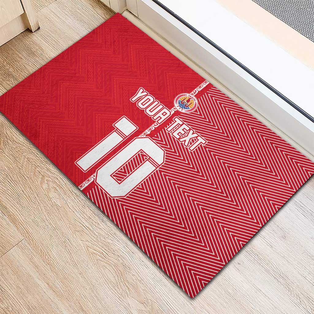 Custom Tahiti Football-Iron Warriors Rubber Doormat LT03 - Polynesian Pride