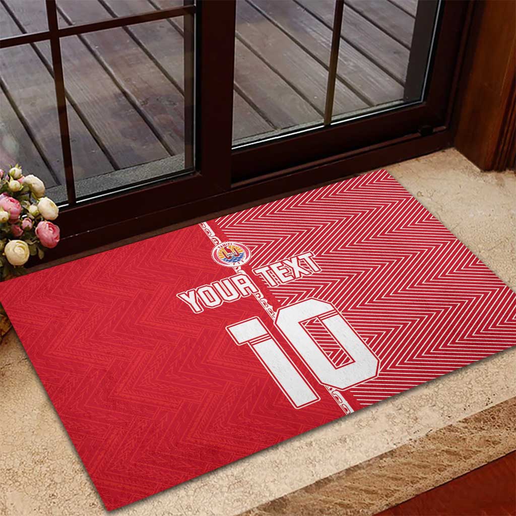 Custom Tahiti Football-Iron Warriors Rubber Doormat LT03 - Polynesian Pride