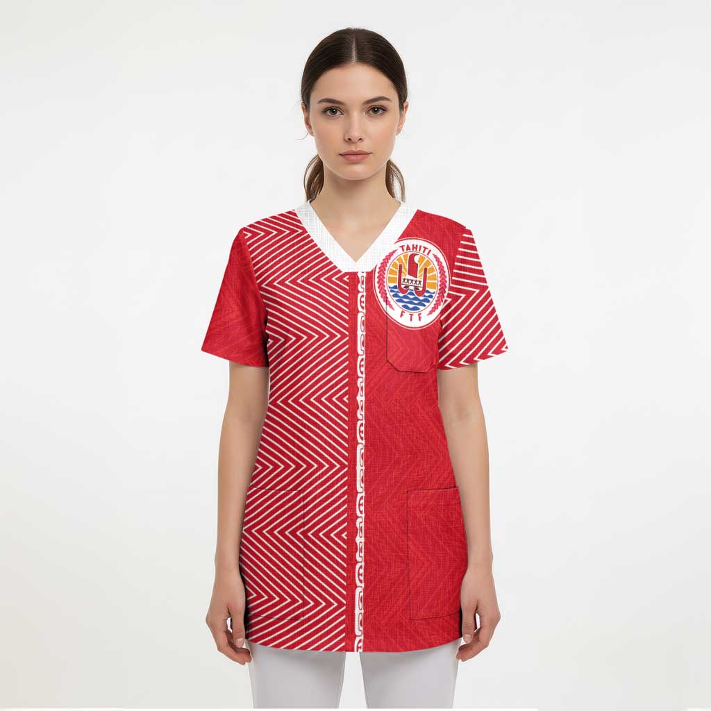 Custom Tahiti Football-Iron Warriors Scrub Top - Polynesian Pride