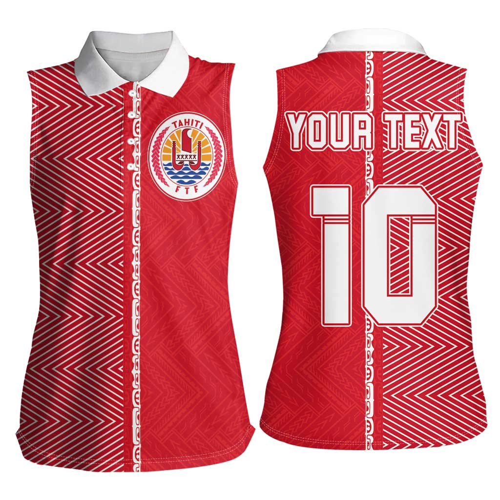 Custom Tahiti Football-Iron Warriors Women Sleeveless Polo Shirt LT03 - Polynesian Pride