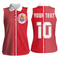 Custom Tahiti Football-Iron Warriors Women Sleeveless Polo Shirt LT03 - Polynesian Pride