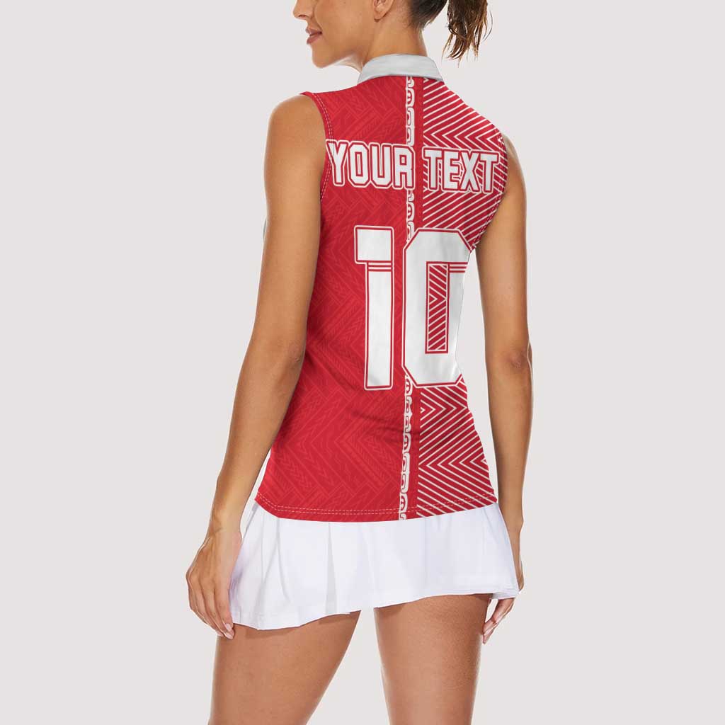 Custom Tahiti Football-Iron Warriors Women Sleeveless Polo Shirt LT03 - Polynesian Pride