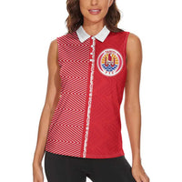 Custom Tahiti Football-Iron Warriors Women Sleeveless Polo Shirt LT03 - Polynesian Pride