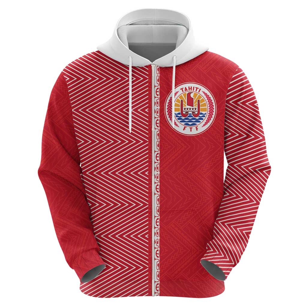 Custom Tahiti Football-Iron Warriors Zip Hoodie LT03 - Polynesian Pride