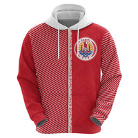Custom Tahiti Football-Iron Warriors Zip Hoodie LT03 - Polynesian Pride