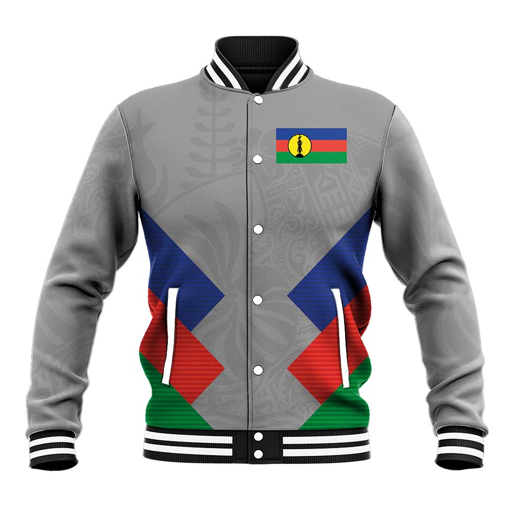Custom New Caledonia-The Kagus Baseball Jacket LT03 Unisex Gray - Polynesian Pride