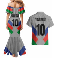 Custom New Caledonia-The Kagus Couples Matching Mermaid Dress and Hawaiian Shirt LT03 - Polynesian Pride