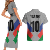 Custom New Caledonia-The Kagus Couples Matching Short Sleeve Bodycon Dress and Hawaiian Shirt LT03 - Polynesian Pride