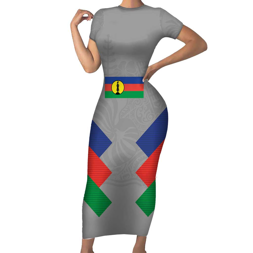 Custom New Caledonia-The Kagus Family Matching Short Sleeve Bodycon Dress and Hawaiian Shirt