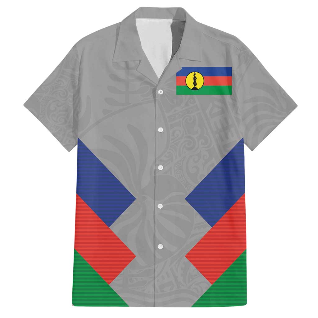Custom New Caledonia-The Kagus Family Matching Summer Maxi Dress and Hawaiian Shirt LT03 Dad's Shirt - Short Sleeve Gray - Polynesian Pride