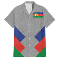 Custom New Caledonia-The Kagus Family Matching Summer Maxi Dress and Hawaiian Shirt LT03 Dad's Shirt - Short Sleeve Gray - Polynesian Pride