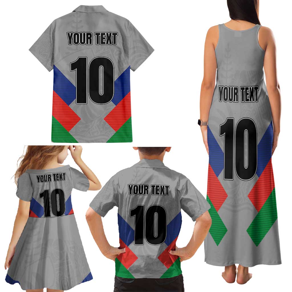 Custom New Caledonia-The Kagus Family Matching Tank Maxi Dress and Hawaiian Shirt