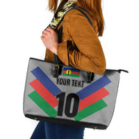 Custom New Caledonia-The Kagus Leather Tote Bag LT03 Gray - Polynesian Pride