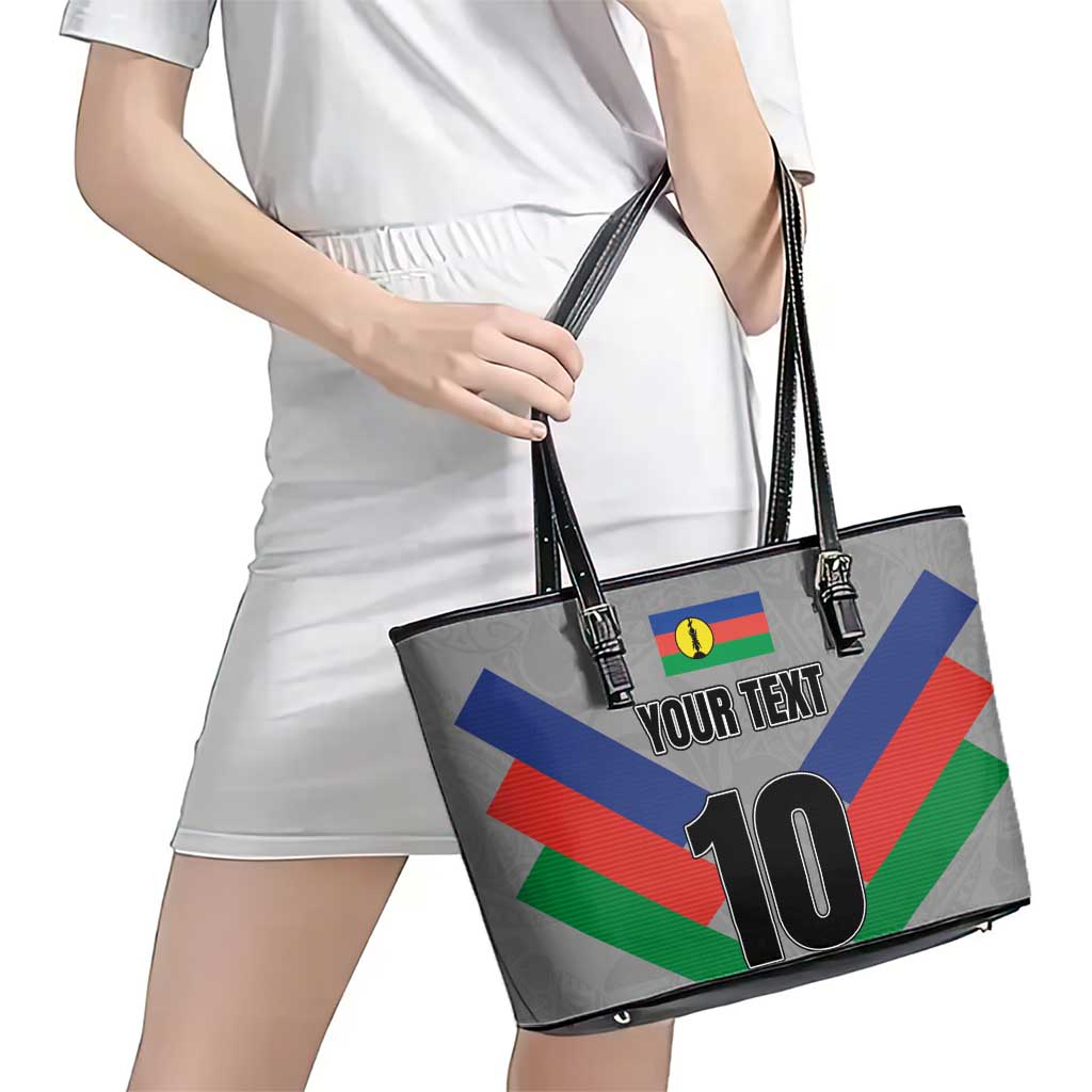 Custom New Caledonia-The Kagus Leather Tote Bag LT03 - Polynesian Pride