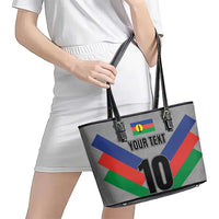 Custom New Caledonia-The Kagus Leather Tote Bag LT03 - Polynesian Pride