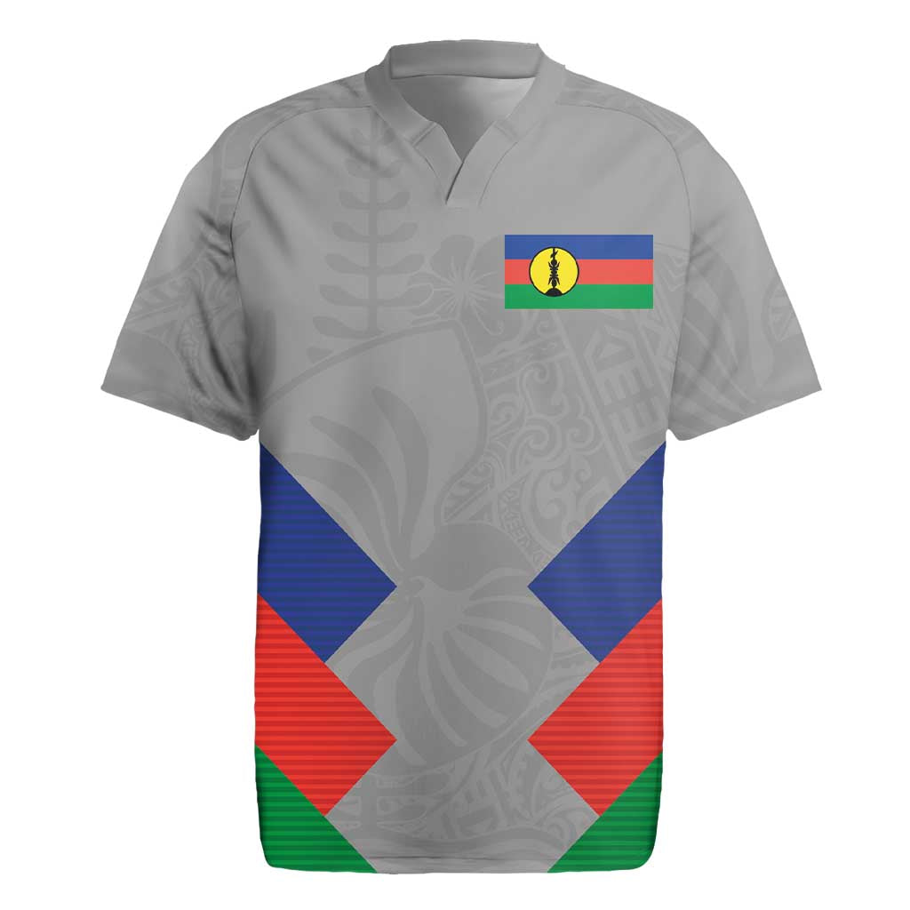 Custom New Caledonia-The Kagus Rugby Jersey LT03 Gray - Polynesian Pride