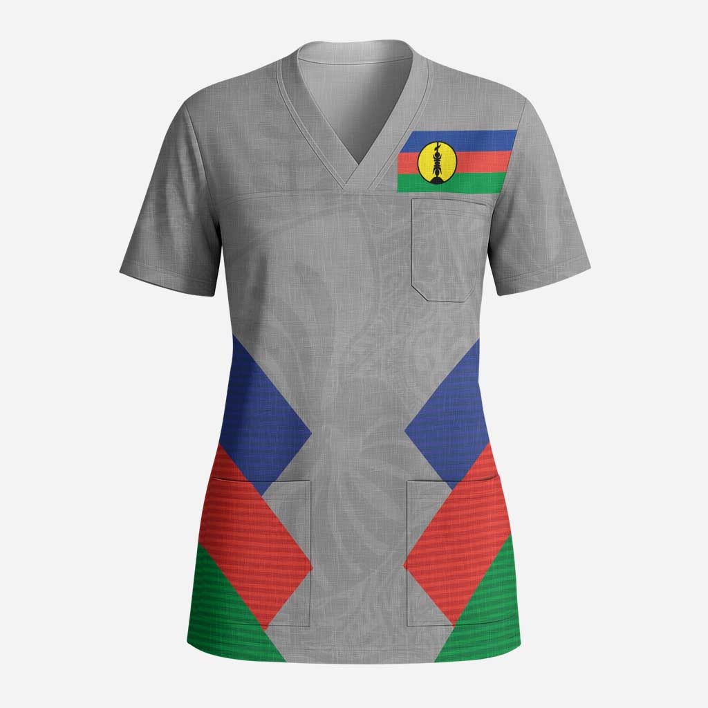 Custom New Caledonia-The Kagus Scrub Top - Polynesian Pride