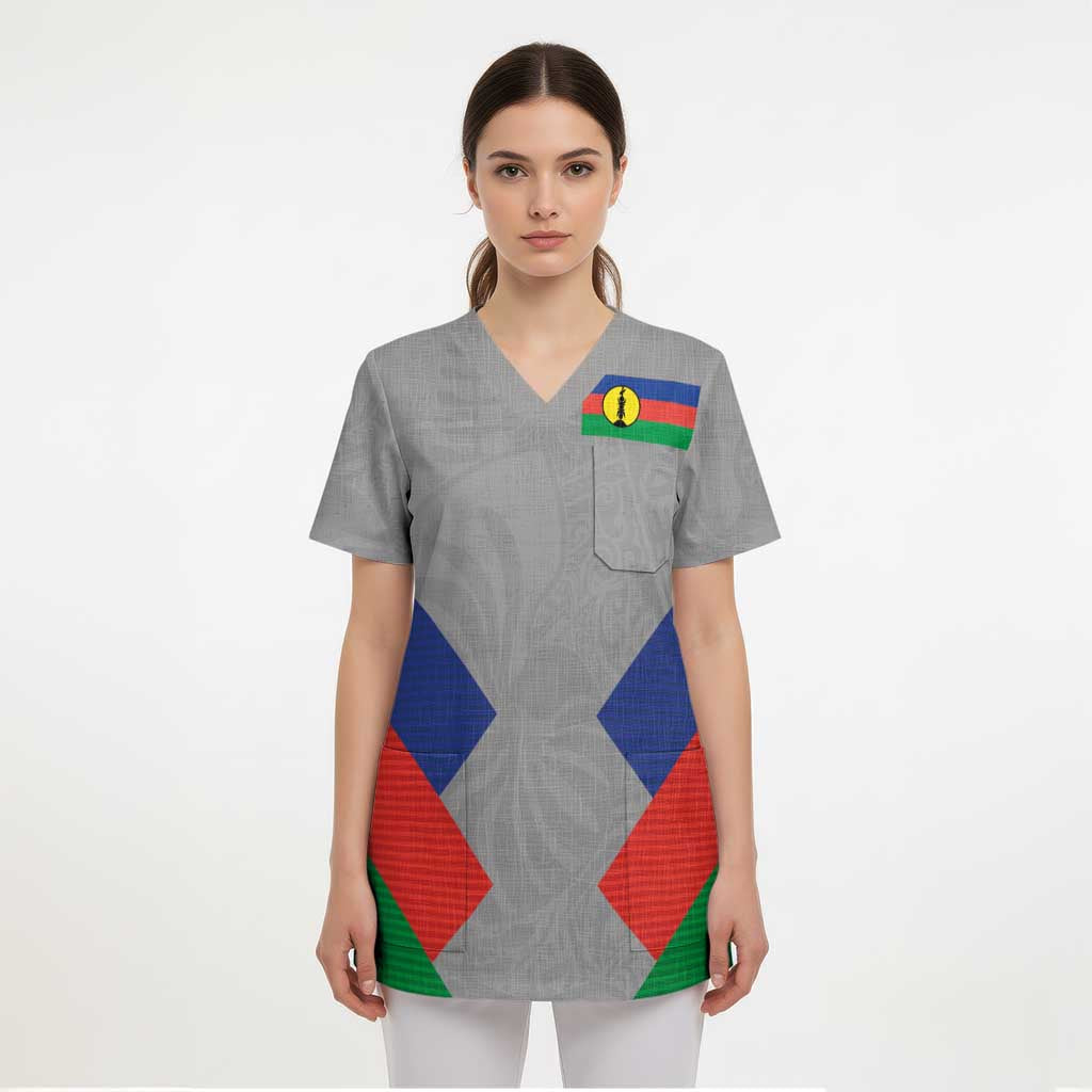 Custom New Caledonia-The Kagus Scrub Top - Polynesian Pride