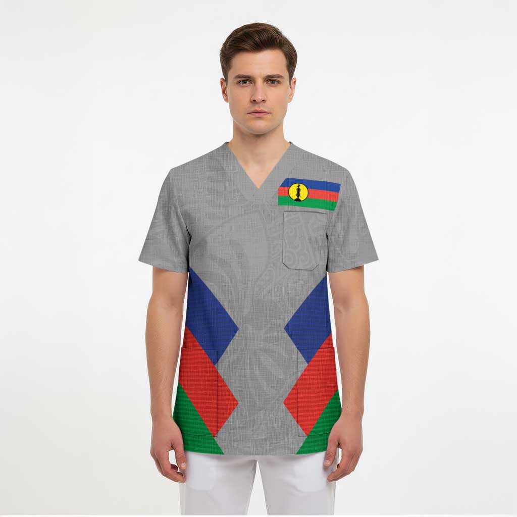 Custom New Caledonia-The Kagus Scrub Top - Polynesian Pride