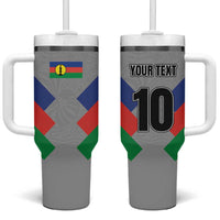 Custom New Caledonia-The Kagus Tumbler With Handle LT03 One Size: 40 oz Gray - Polynesian Pride