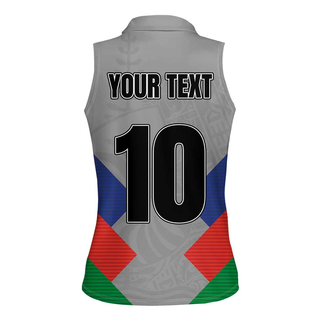 Custom New Caledonia-The Kagus Women Sleeveless Polo Shirt