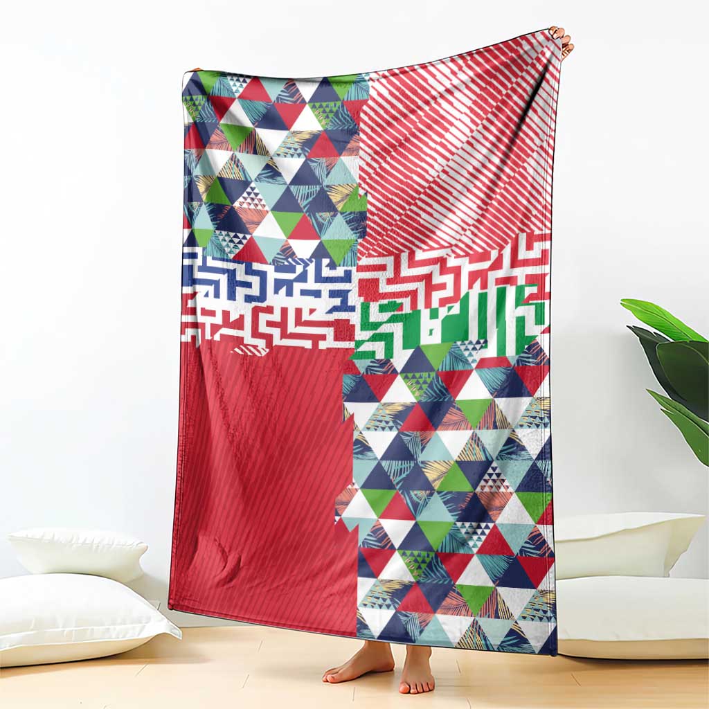 Hawaiian Floral Kakau Tropical Leaves-Sporty Style Blanket