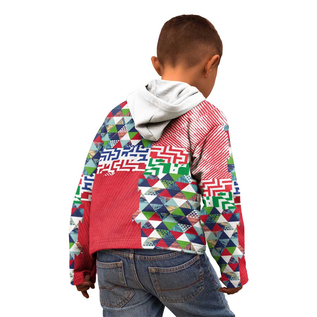 Hawaiian Floral Kakau Tropical Leaves-Sporty Style Kid Hoodie