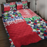 Hawaiian Floral Kakau Tropical Leaves-Sporty Style Quilt Bed Set
