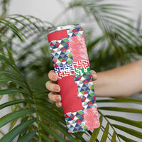 Hawaiian Floral Kakau Tropical Leaves-Sporty Style Skinny Tumbler