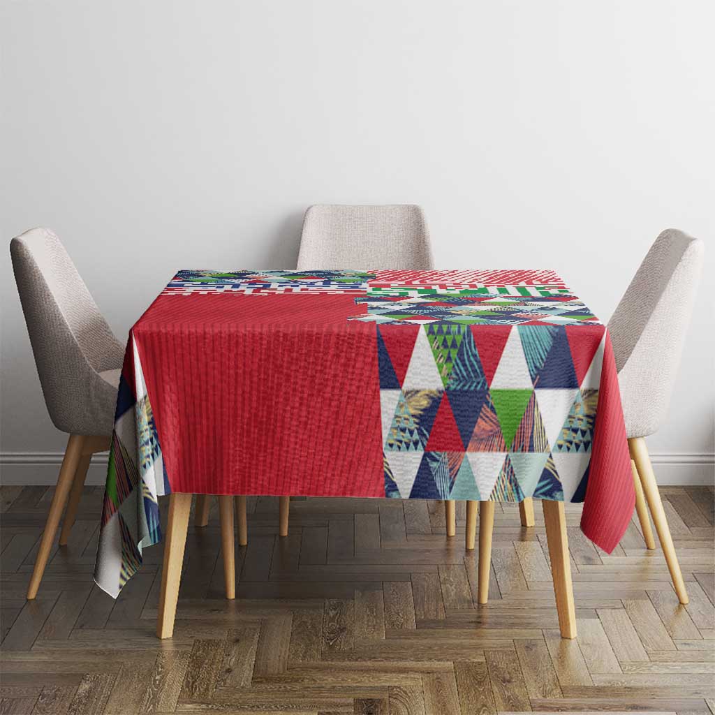 Hawaiian Floral Kakau Tropical Leaves-Sporty Style Tablecloth