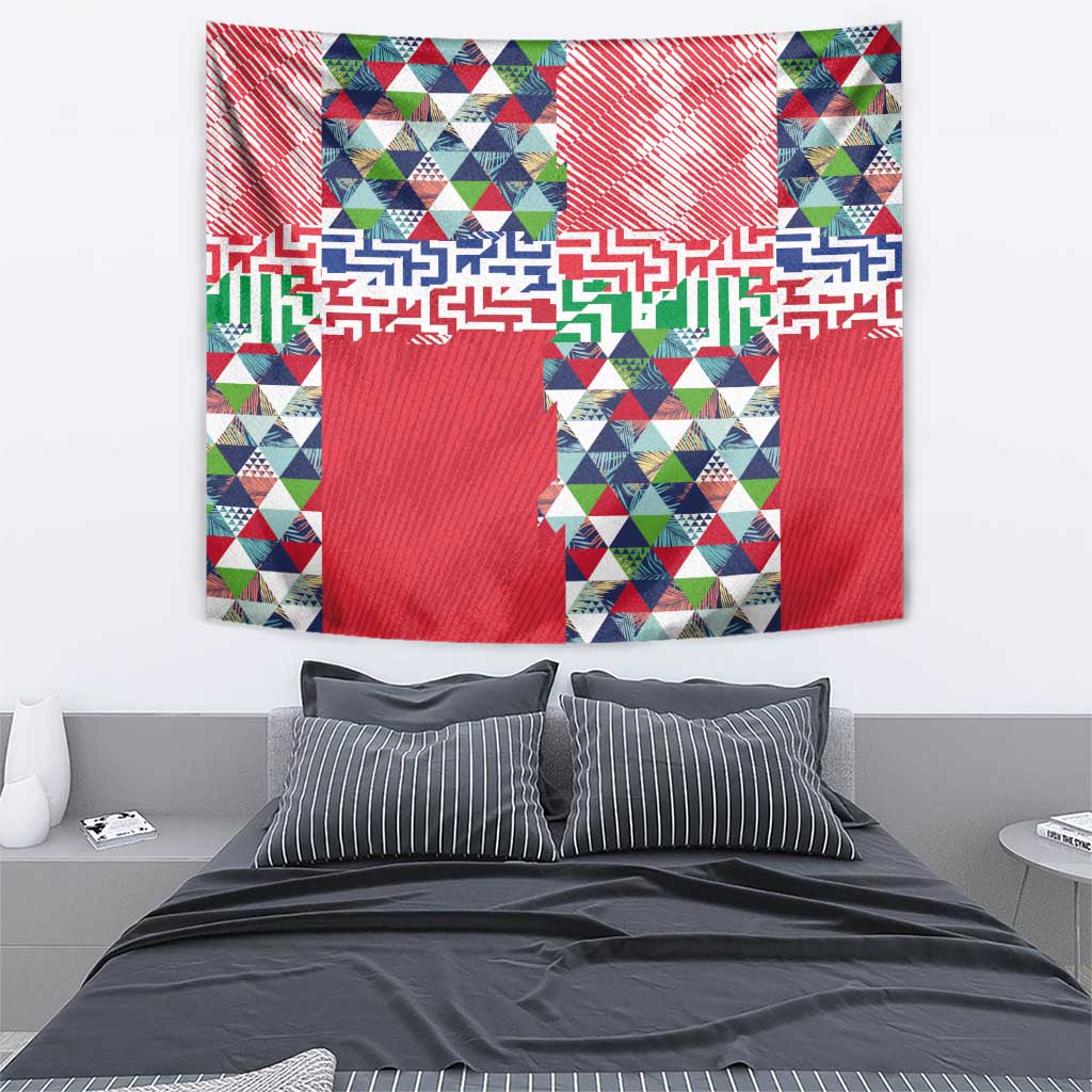 Hawaiian Floral Kakau Tropical Leaves-Sporty Style Tapestry