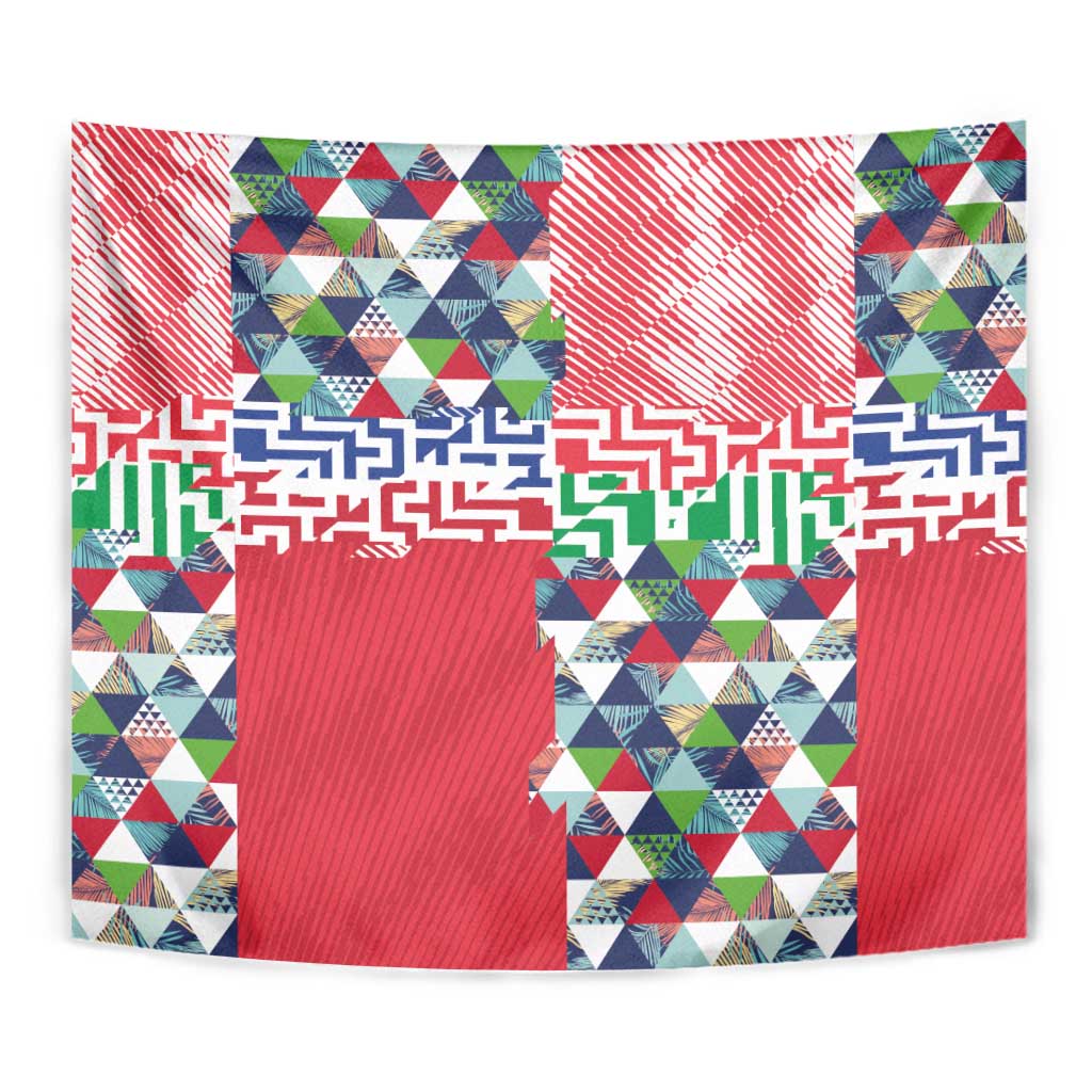 Hawaiian Floral Kakau Tropical Leaves-Sporty Style Tapestry