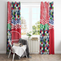 Hawaiian Floral Kakau Tropical Leaves-Sporty Style Window Curtain