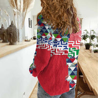 Hawaiian Floral Kakau Tropical Leaves-Sporty Style Women Casual Shirt