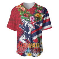 Hawaii Runner-Kakau Art with Lei and Plumeria Baseball Jersey