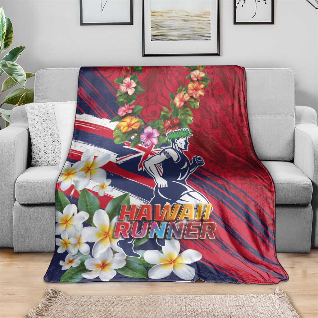 Hawaii Runner-Kakau Art with Lei and Plumeria Blanket