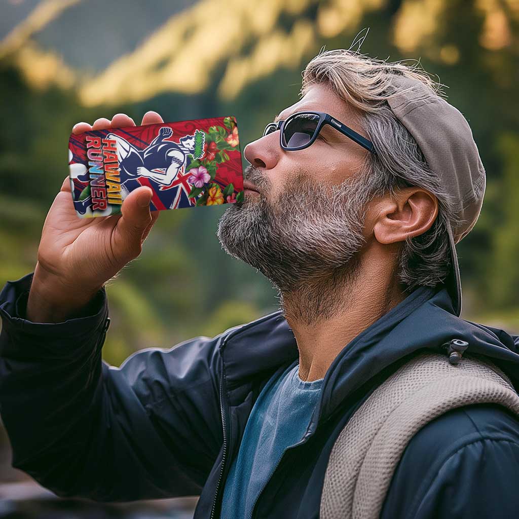 Hawaii Runner-Kakau Art with Lei and Plumeria 4 in 1 Can Cooler Tumbler