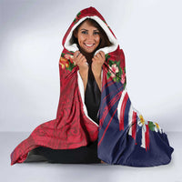Hawaii Runner-Kakau Art with Lei and Plumeria Hooded Blanket
