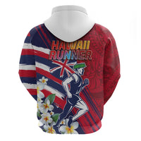 Hawaii Runner-Kakau Art with Lei and Plumeria Hoodie