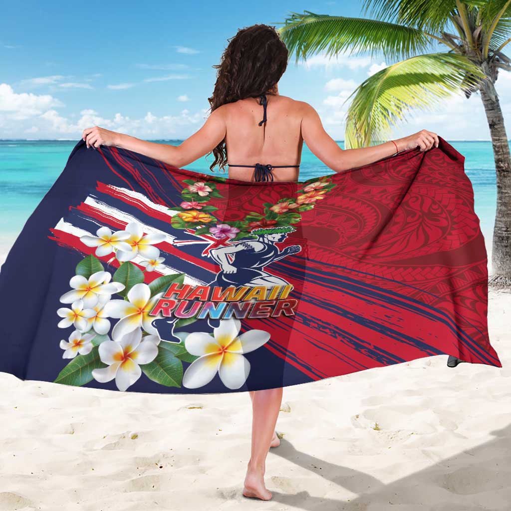 Hawaii Runner-Kakau Art with Lei and Plumeria Sarong