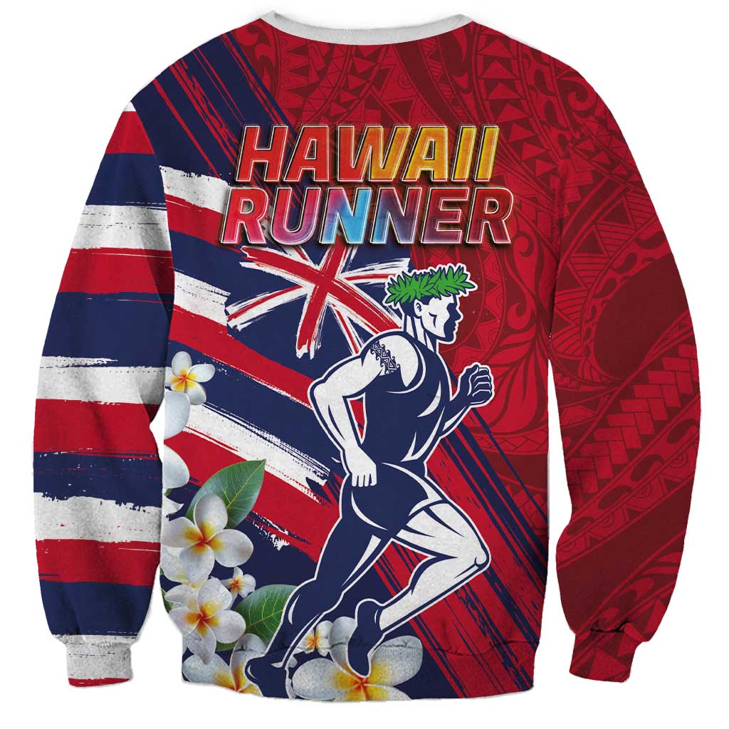 Hawaii Runner-Kakau Art with Lei and Plumeria Sweatshirt