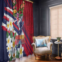 Hawaii Runner-Kakau Art with Lei and Plumeria Window Curtain