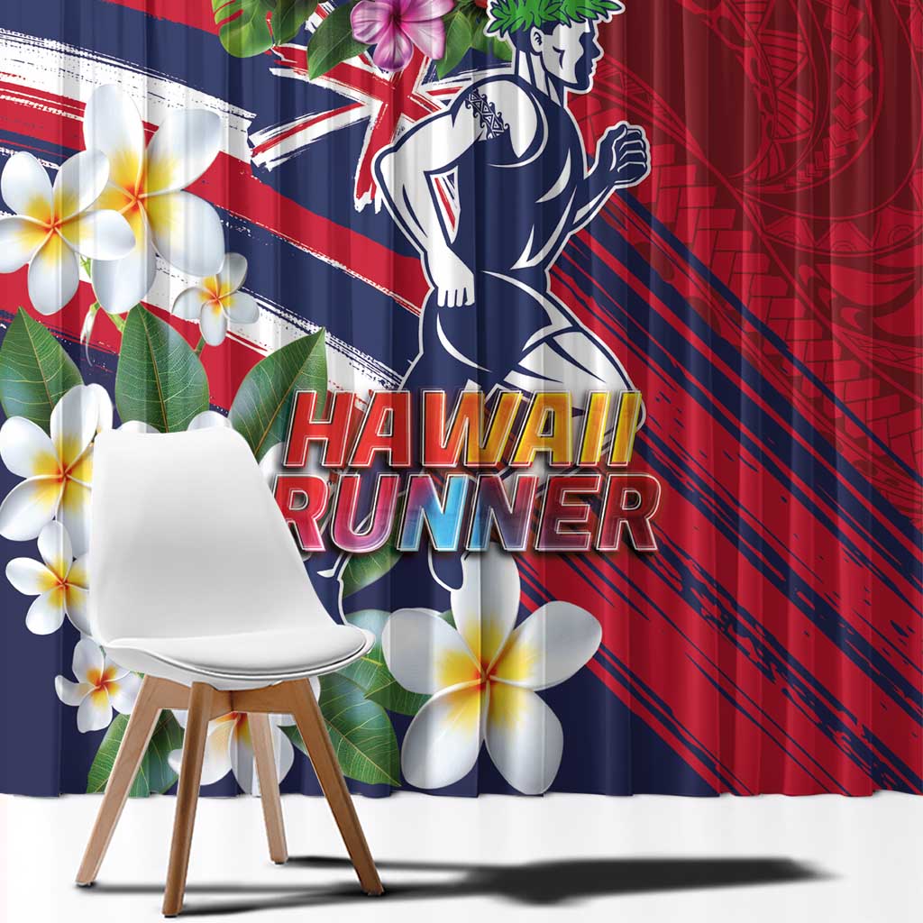 Hawaii Runner-Kakau Art with Lei and Plumeria Window Curtain