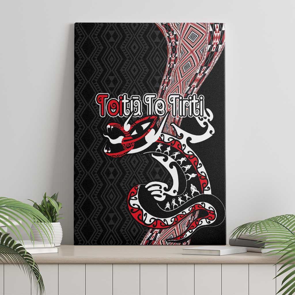 Aotearoa Toitu Te Tiriti Taniko Canvas Wall Art Maori Taniwha Haka - Honour the Treaty LT03 - Polynesian Pride