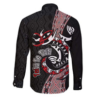 Aotearoa Toitu Te Tiriti Taniko Family Matching Long Sleeve Bodycon Dress and Hawaiian Shirt Maori Taniwha Haka - Honour the Treaty LT03 - Polynesian Pride